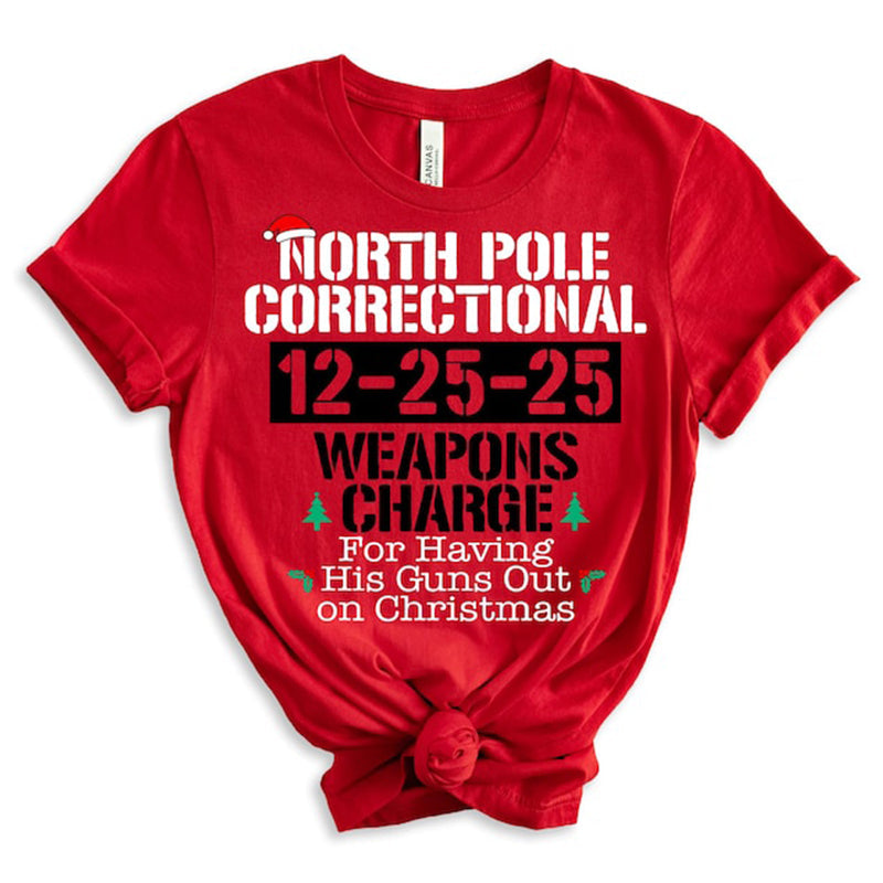 60 Quotes and Custom North Pole Correctional Shirt, Funny Family Matching Christmas Shirt