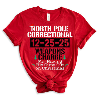 60 Quotes and Custom North Pole Correctional Shirt, Funny Family Matching Christmas Shirt