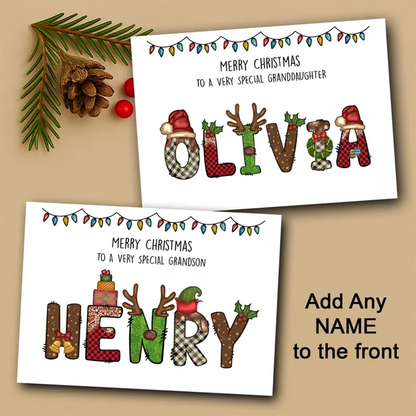Personalised Christmas Card for grandson - Personalised Christmas Card for granddaughter