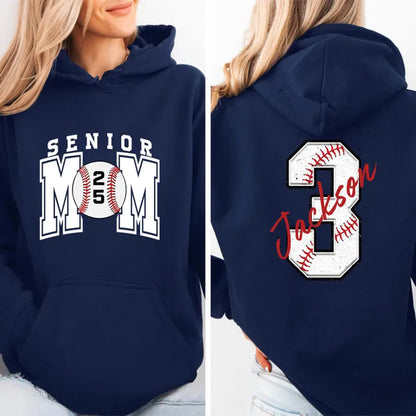 Senior Baseball Mom Sweatshirt, Personalized Baseball Gift for Mom