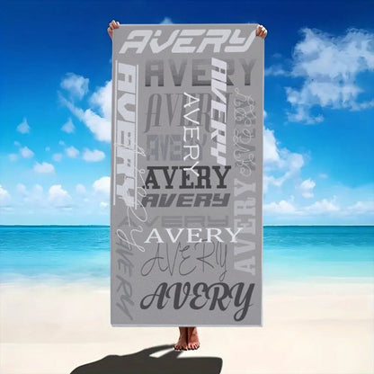 Customizable Beach Towel - Personalized Text Design