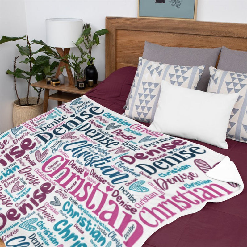 Personalized Blanket, Couple Gifts, Name Blanket
