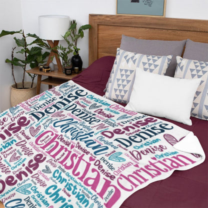 Personalized Blanket, Couple Gifts, Name Blanket