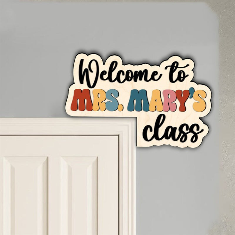 Cusstom Teacher Name Doorframe Corner Sign