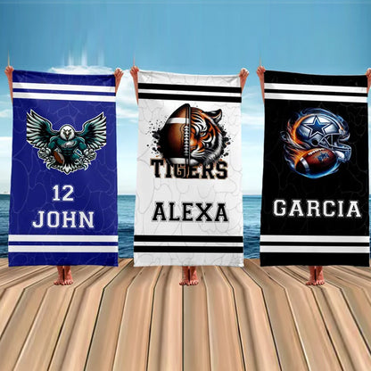 Custom Football Towel, Christmas Gift, Football Team Towel with Name