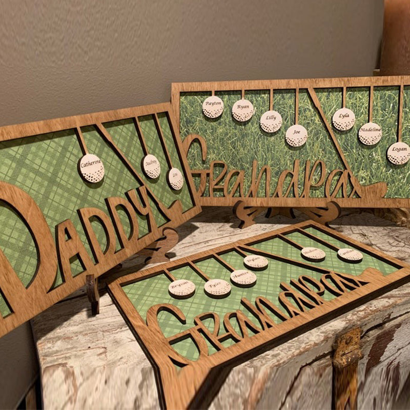 Personalized Dad or Grandpa Golf Sign | Fathers Day Golfing Gift for Daddy