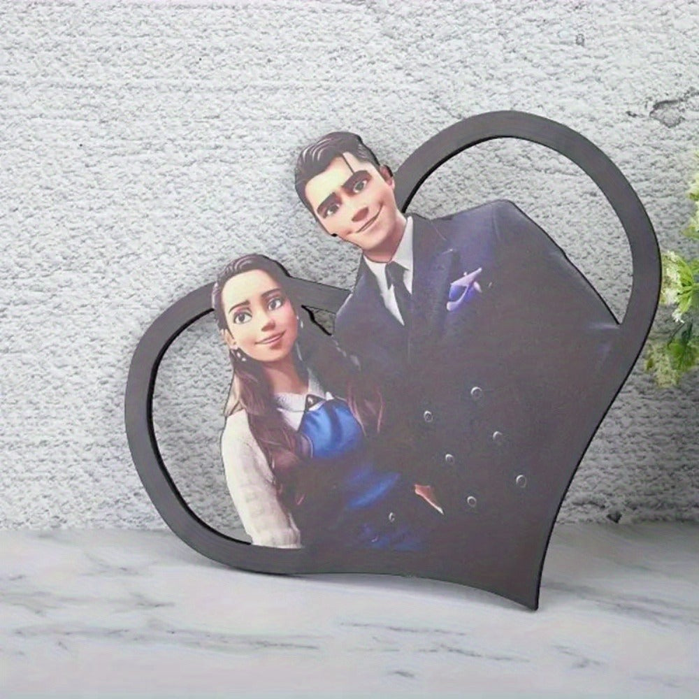 Custom Couple Pixar Style 3D photo frame,Cartoon Portrait Photo