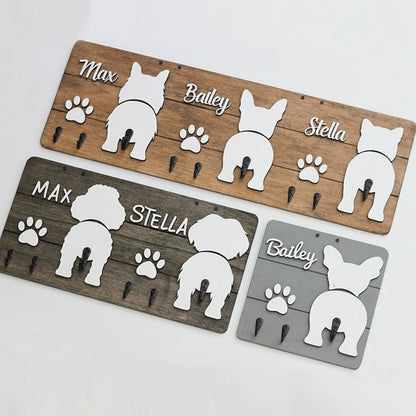 Custom Shiplap Dog Leash Holder, Personalized Leash holder