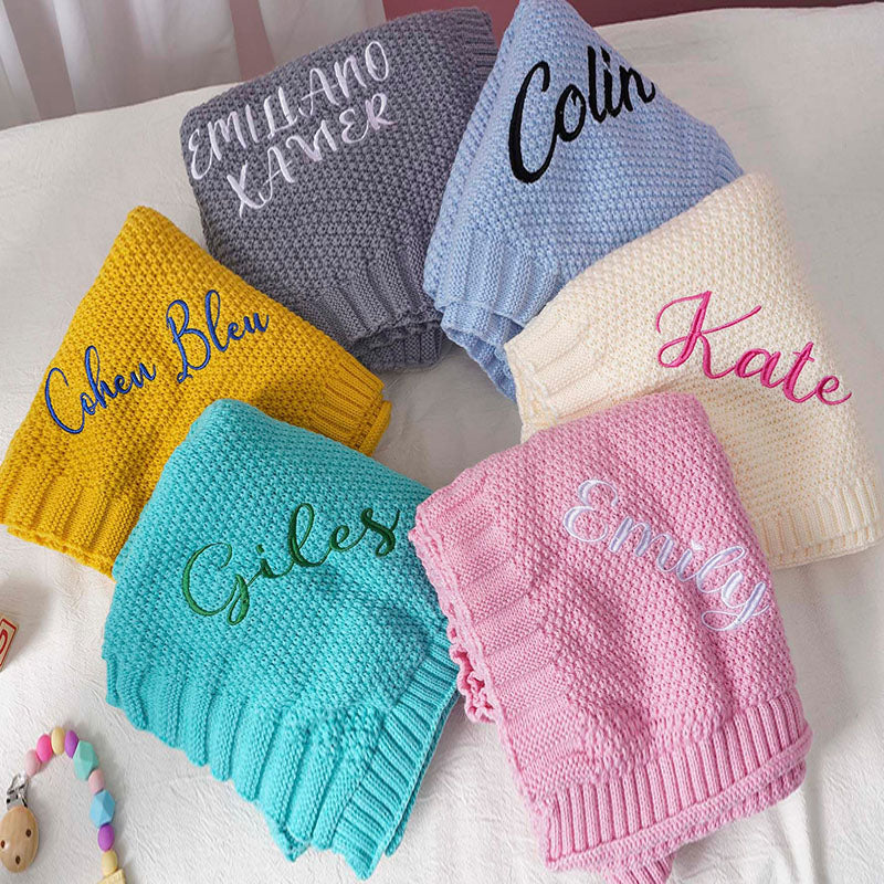 Personalized Baby Blanket For Baby Girl Boy,Embroidered Baby Blanket With Name,Monogrammed Baby Blanket,Baby Shower Gift