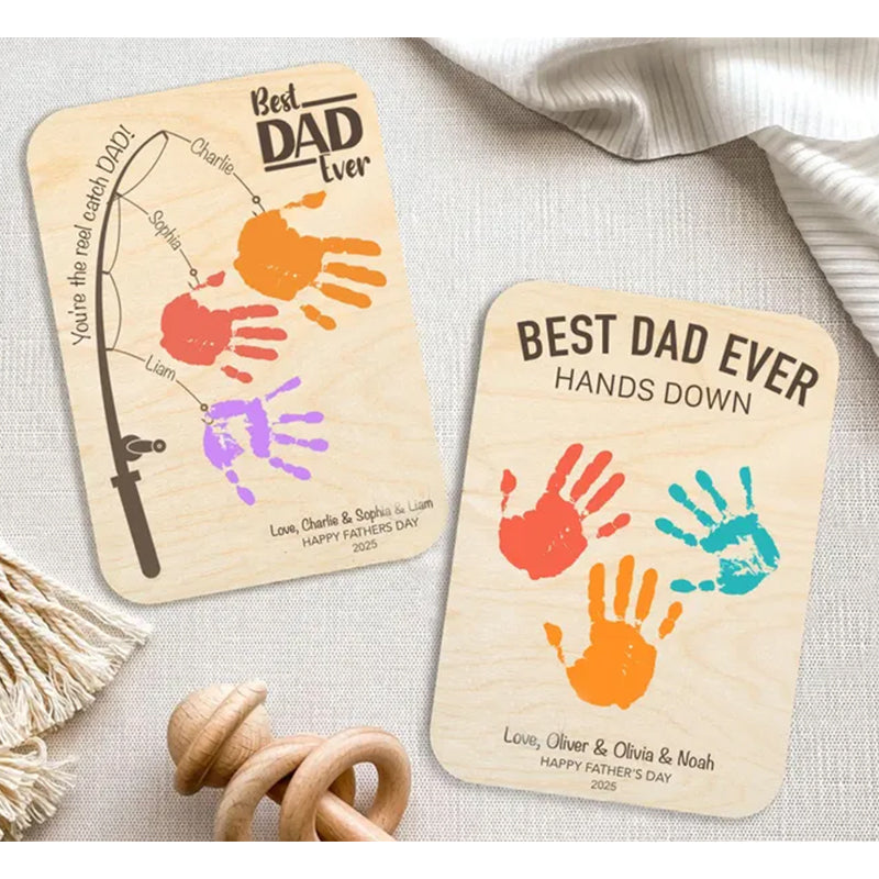 Fishing Handprint Sign, DIY Handprint Sign, Personalized Gift from Kids