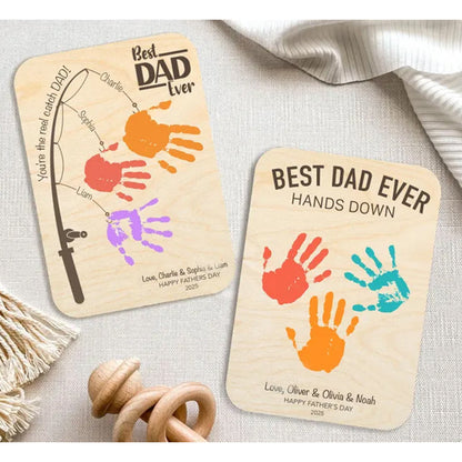 Fishing Handprint Sign, DIY Handprint Sign, Personalized Gift from Kids