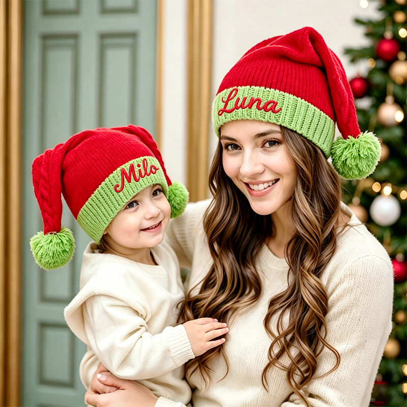 Personalized Christmas Elf Hat with Name | Custom Santa Hat for Kids