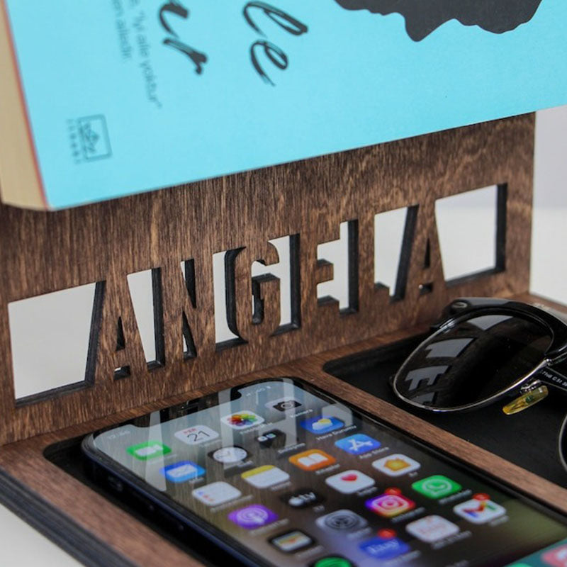 Personalized Book Holder, Custom Book Stand, Personalized Docking Station Men, Gift for Men