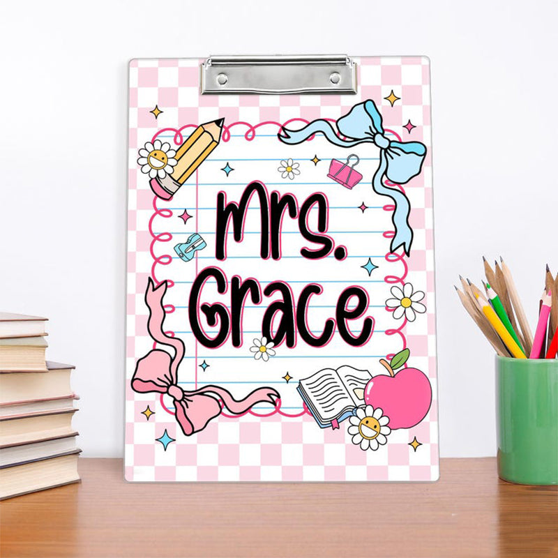 Personalized Teacher Clipboard, Custom Acrylic Clipboard with Name for Teacher