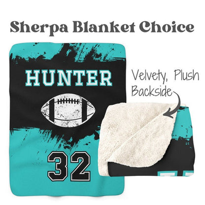 Football Blanket Personalized with Name Customized Football Team Player Gifts