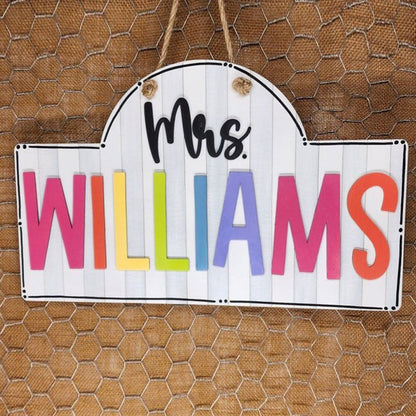 Personalized Teacher Door or Wall Sign, Classroom Sign, 3D or Print Teacher Name Sign