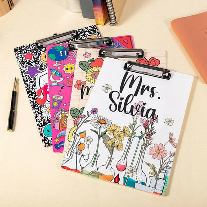 Personalized Floral Lab Notebook Pencil Teaching Theme Hanging Name Clipboard