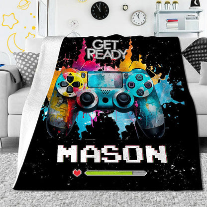 Personalized Color Ink Get Ready Gamepad Blanket