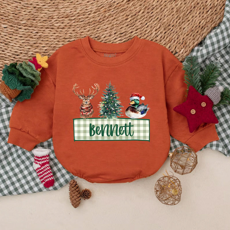Personalized Christmas Mallard Duck Romper