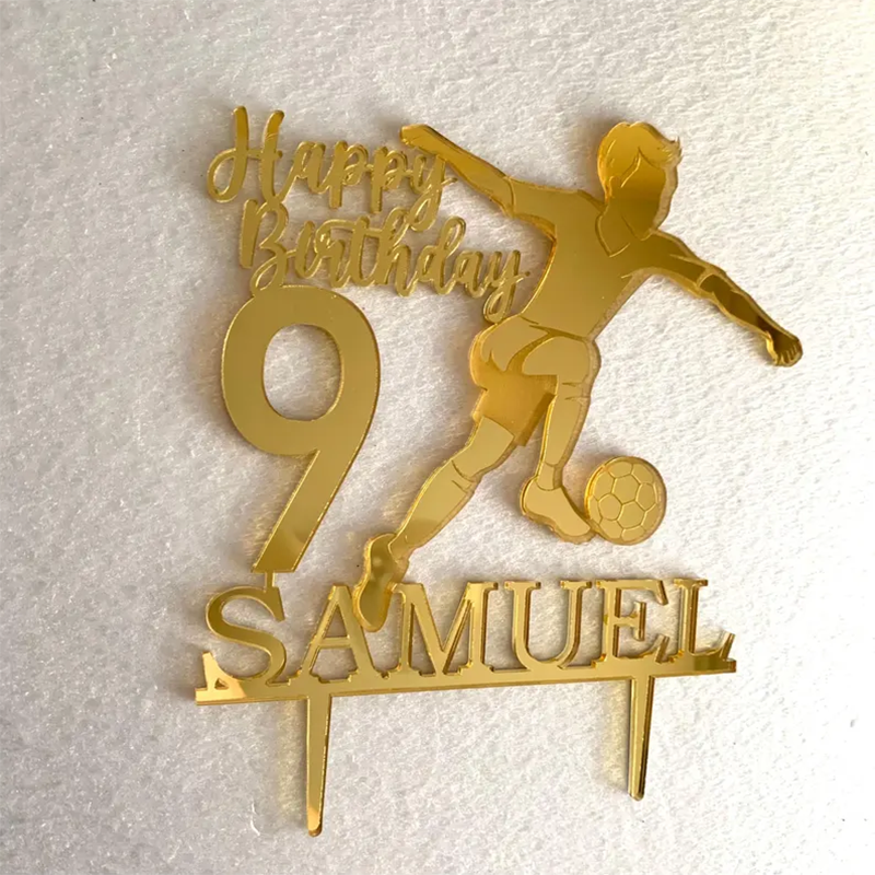 Custom Soccer Cake Topper – Personalized Name & Age