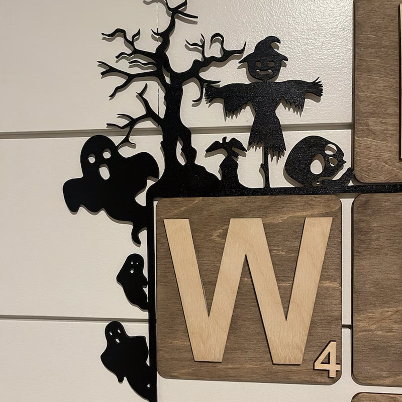 Halloween Door Corner Sign | Halloween Silhouette