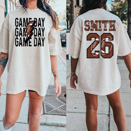 Personalized Football Mom Shirt, Custom Game Day Mom Football Tee