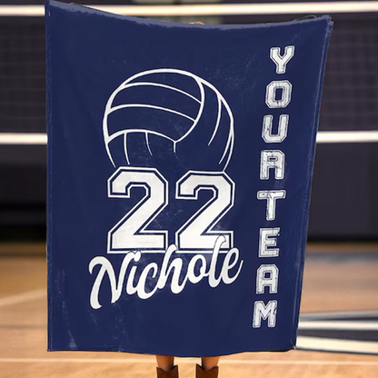 Personalized Volleyball Team Blanket: Custom Senior Gift
