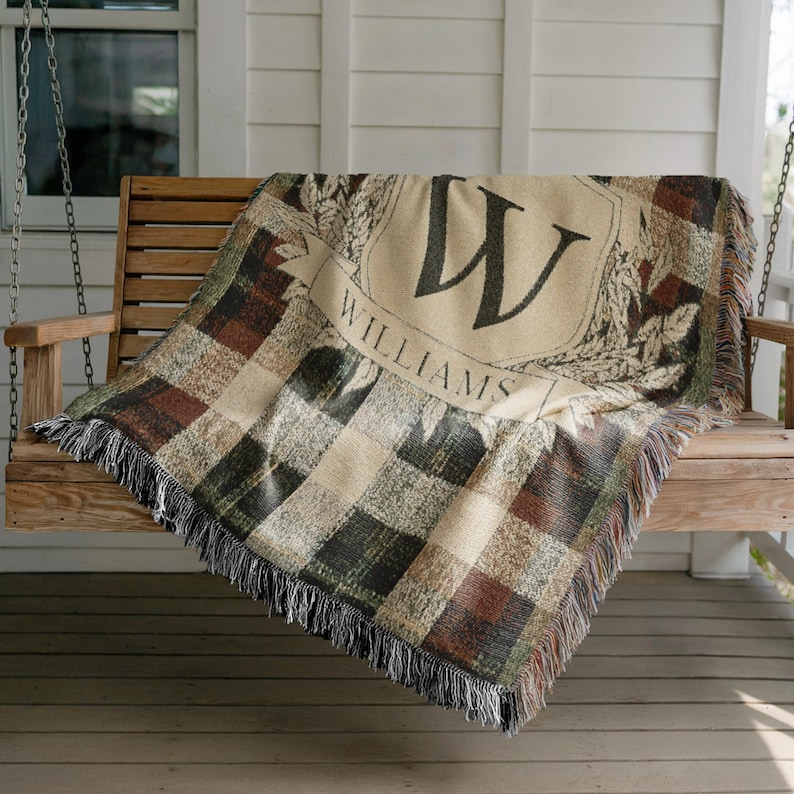 Custom Family Name Woven Blanket