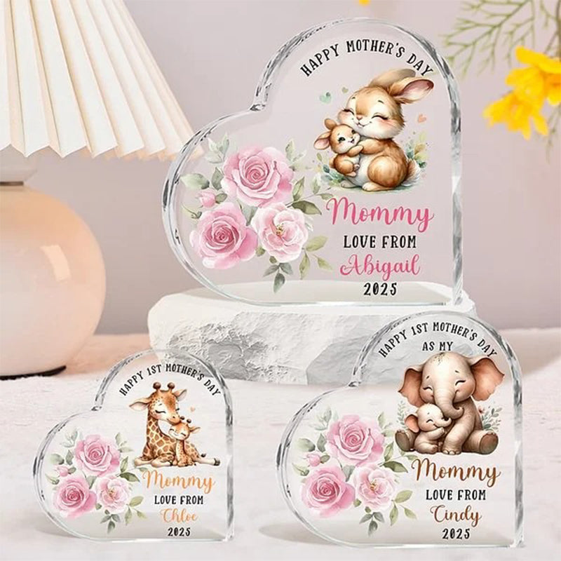 Personalized Happy 1st Mother's Day Cute Animal Heart