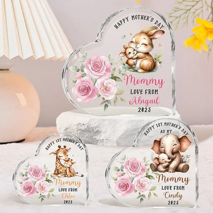 Personalized Happy 1st Mother's Day Cute Animal Heart