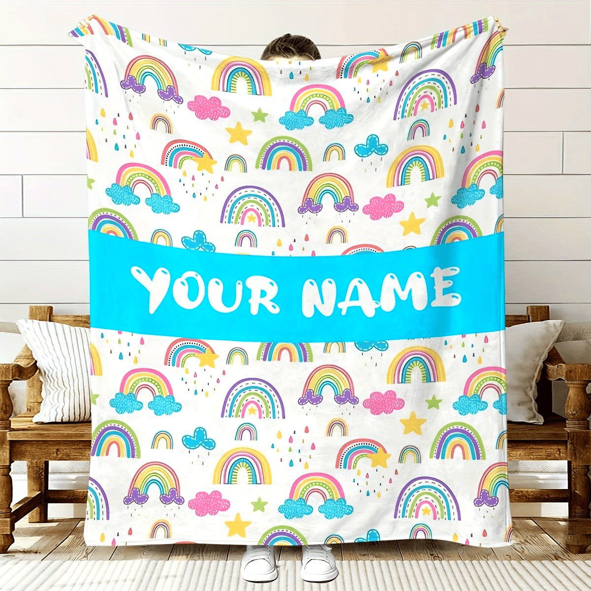 Customize Your Own Rainbow Blanket with Text