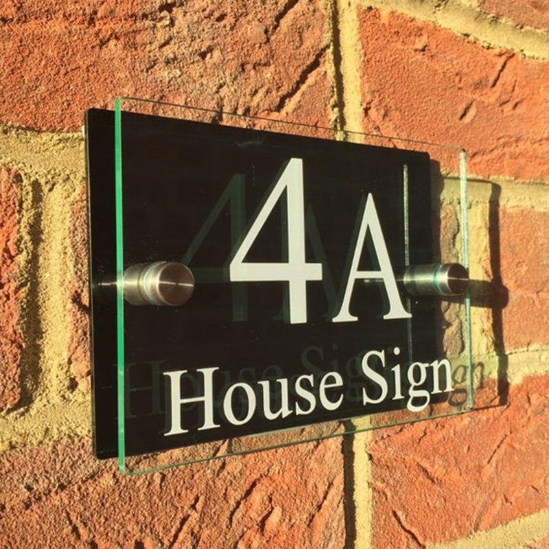Modern house sign door number plaque / street name Pastel colour backings