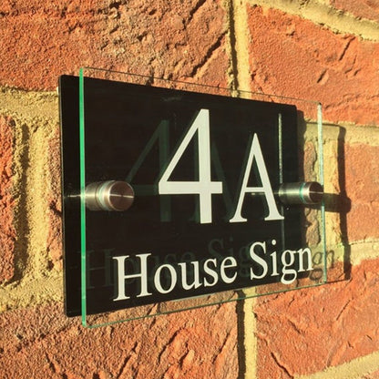 Modern house sign door number plaque / street name Pastel colour backings