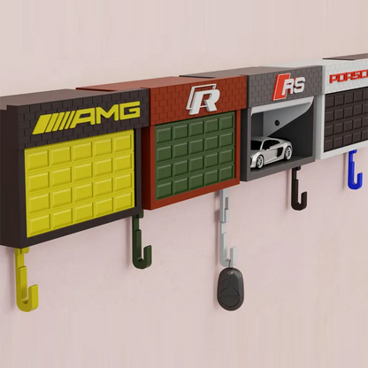 Mini Garage Key Holder: Toy Car Display with Hidden Compartment