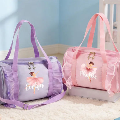 Personalized Ballerina Duffle Bag,Custom Name Gift for Her,Dance School Bag