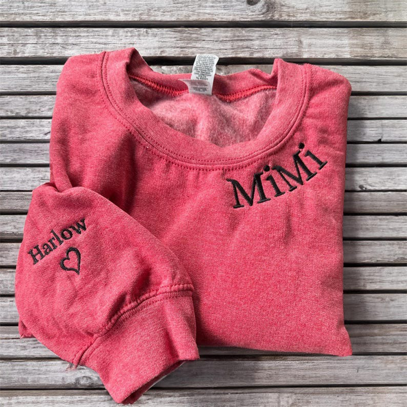 Custom Mama Sweatshirt with Kids Name on Sleeve