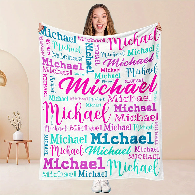 Soft Polyester Personalized Name Blanket