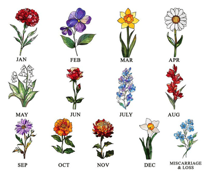 Suncatchers Stained Glass Flower, Personalized Grandma's Garden Suncatcher