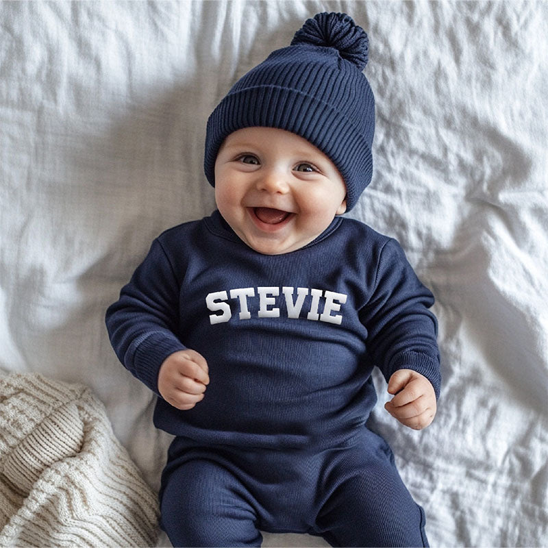Custom Puff Name Baby Sweatshirt Bodysuit