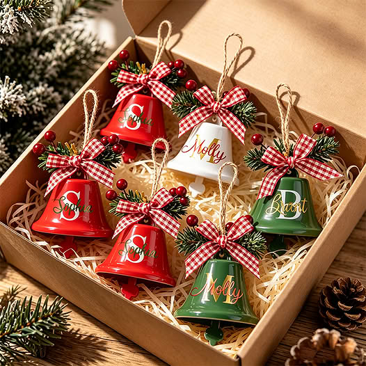 Personalized Christmas Jingle Bell, Custom Christmas Bell, Bell Ornament