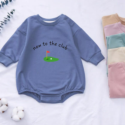 New To The Club Golf Baby Bubble Romper|First Birthday Baby Romper