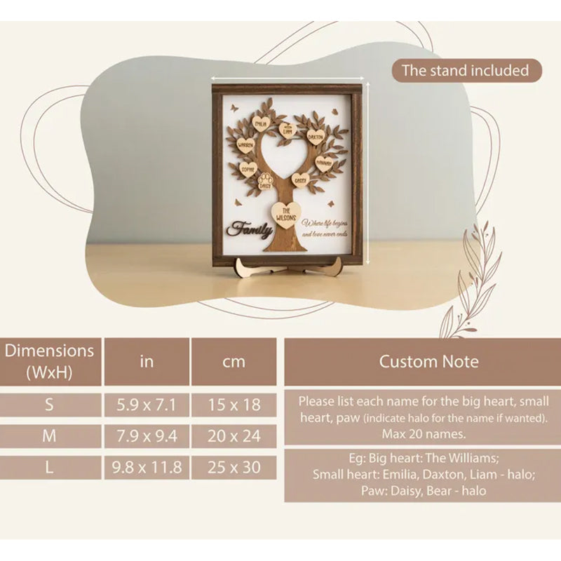 Personalized Wooden Family Tree Sign For Heartfelt Home Decor