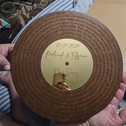 Custom Wooden Vinyl Decor, Personalized Wedding Song Lyrics Engraved,