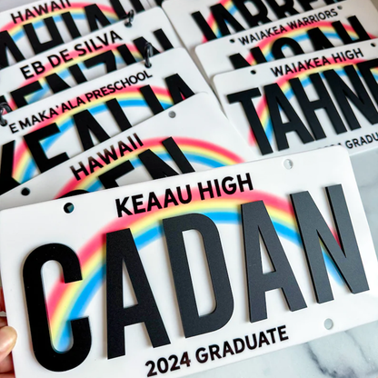 Hawaii License Plate Lei | License Plate Lei | Graduation Acrylic Sign