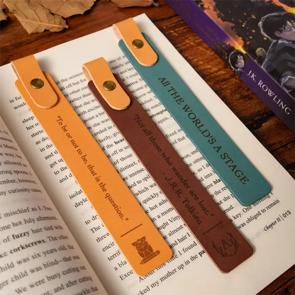 Personalized Leather Bookmark: Custom Engraved Full-Grain Italian Leather