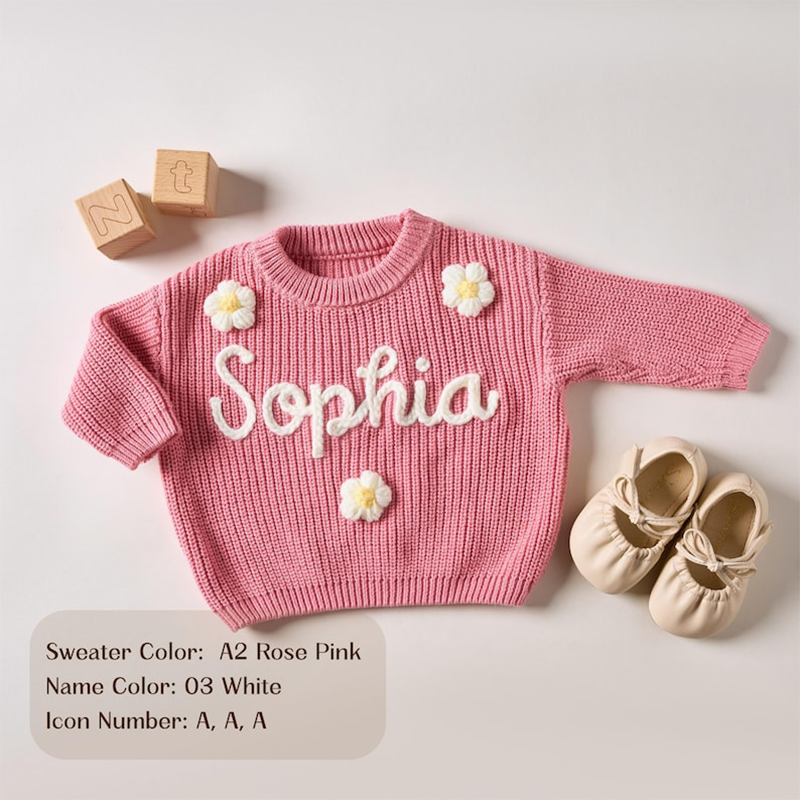Personalized Sweater - Custom Embroidered Baby Sweater