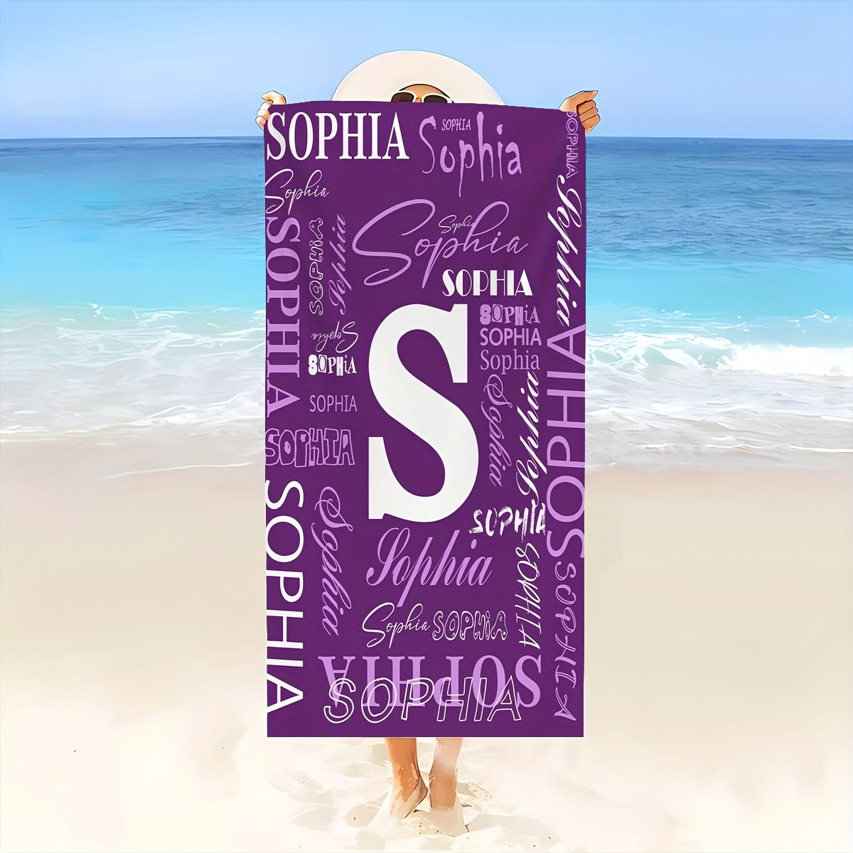 Customized Beach Towel, Fashionable Personalized Beach Blanket with Name