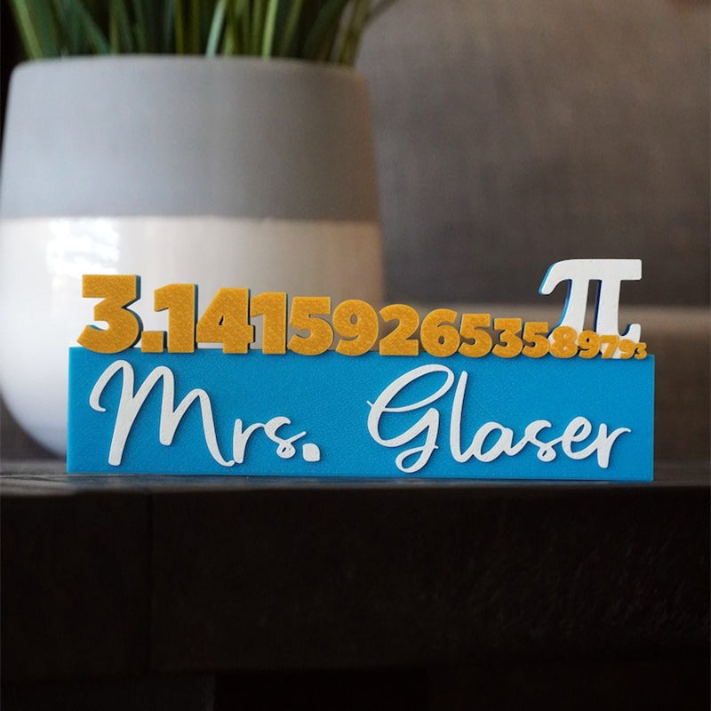 Math Pi Name Sign Name Plate Math Teacher Gift
