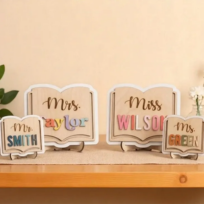 Personalized Teacher Gift, Custom Teacher Name Sign for Desk, 3D Layered