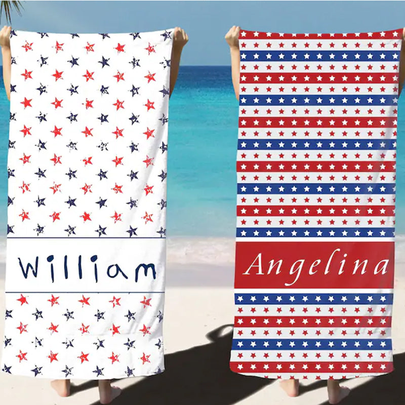 Custom Patriotic Beach Towel for Independence Day Celebration